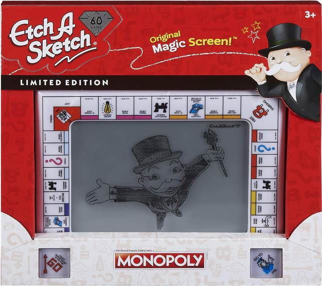Etch A Sketch Classic, Monopoly Limited-Edition Drawing Toy with Magic Screen, for Ages 3 and Up