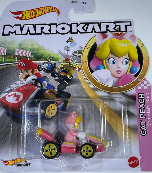 Hot Wheels Mario Kart Cat Peach, [Pink] Standard Kart
