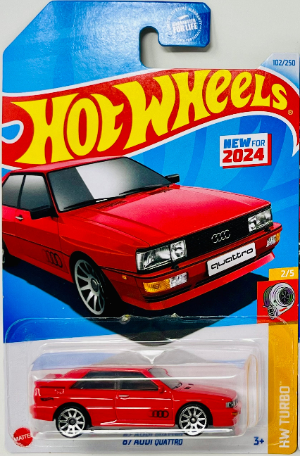 Hot Wheels 87 Audi Quattro Red 102/250 HW Turbo 2/5