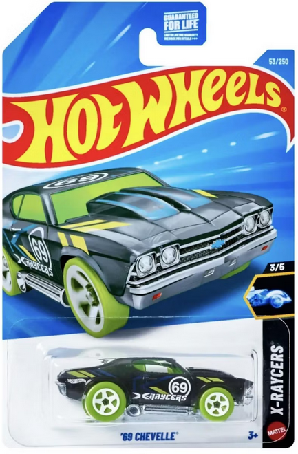 Hot Wheels 1969 Chevelle Green 53/250 X-Raycers 3/5