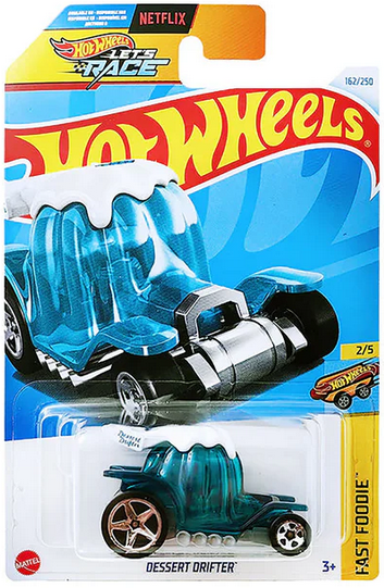 Hot Wheels Dessert Drifter Blue, 1:64 Scale Toy Car or Truck for Collectors & Kids