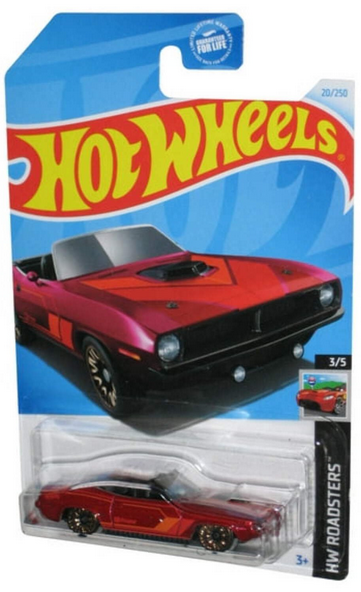 Hot Wheels Red '70 Plymouth Barracuda Red 20/250 HW Roadsters 3/5