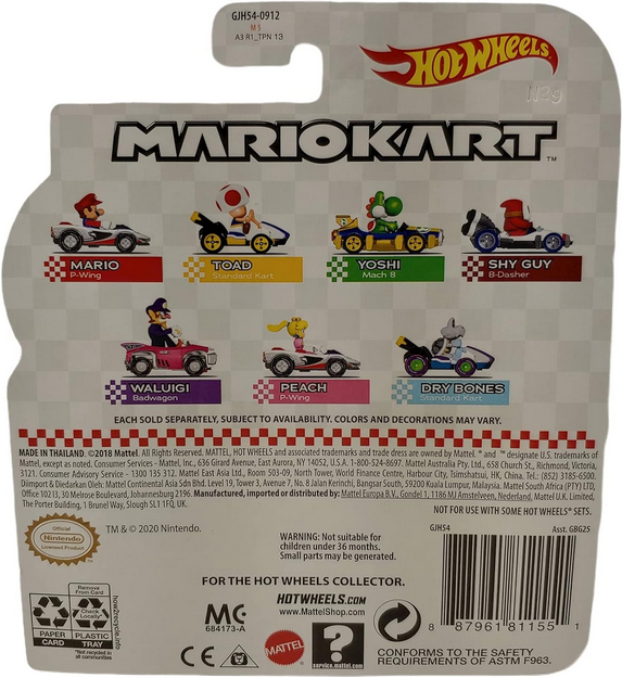 Hot Wheels Mario Kart Waluigi Badwagon Pink/Purple