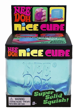 NeeDoh Nice Cube Squish Toy, (BLUE) for Children Ages 3 and up