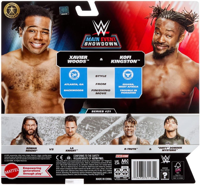 WWE Wrestling Main Event Showdown Series 21 Kofi Kingston & Xavier Woods Action Figure 2-Pack