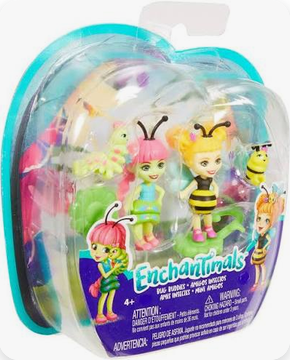 Enchantimals Cay Caterpillar & Beetrice Bee Micro Doll, 2 Pack
