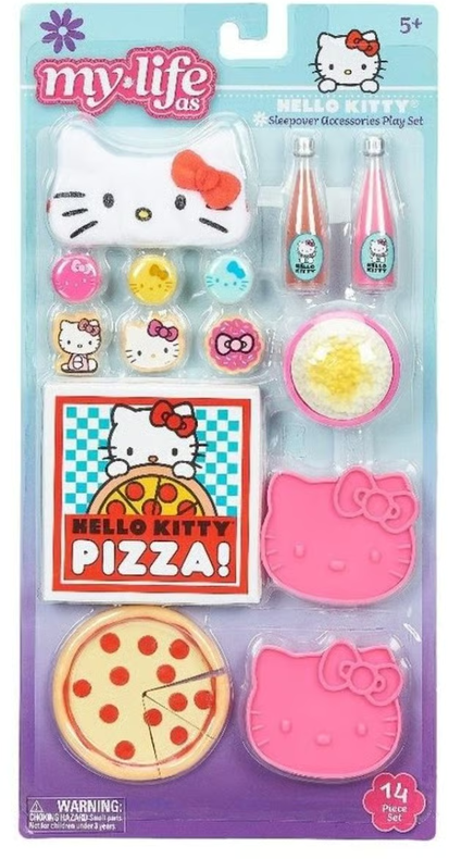 My Life As Hello Kitty Sleepover Accessories Play Set for 18" Dolls, 14 Pieces